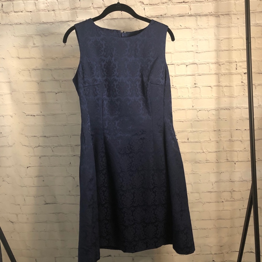 Ny&co fit and flare sleeveless dress size 10 navy